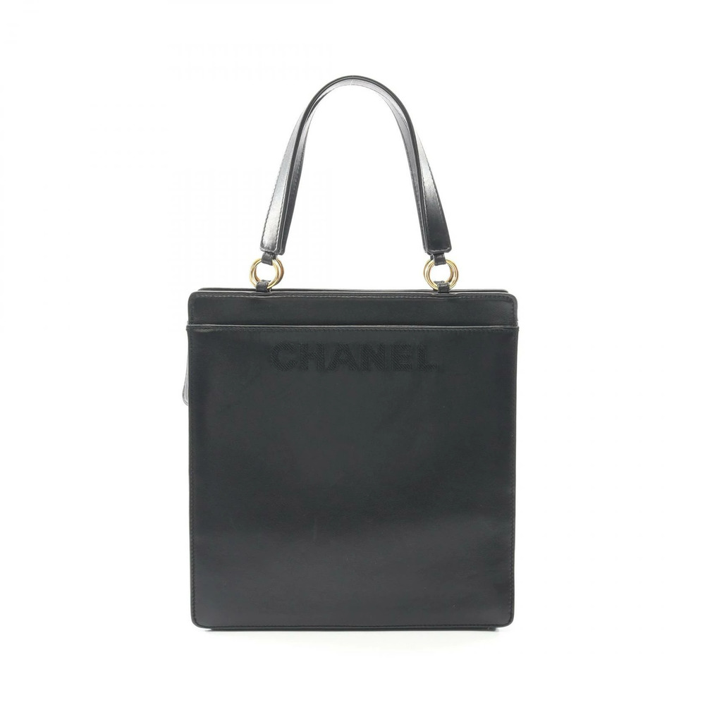 Chanel tote bag lambskin sheepskin black